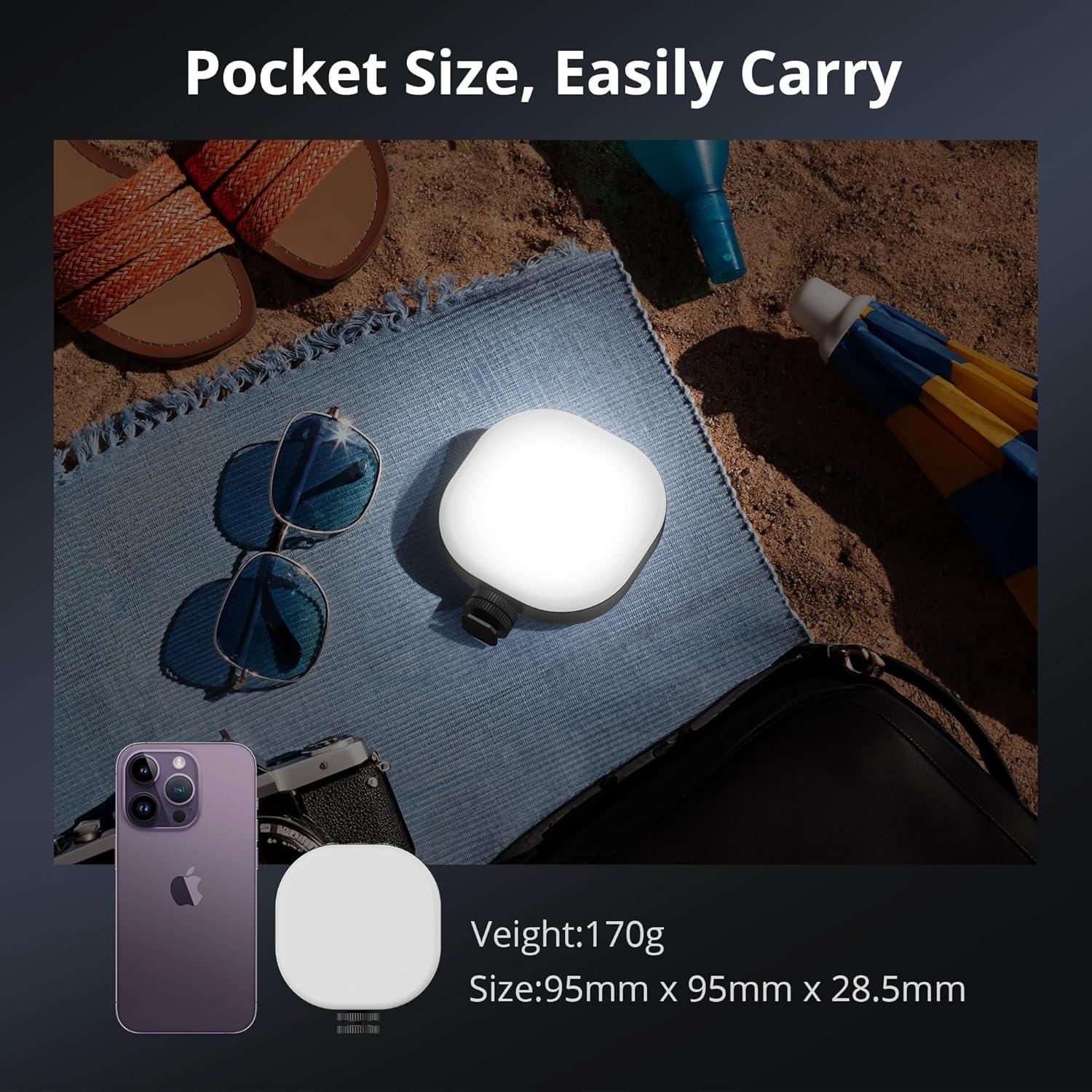 imageATUMTEK RGB Video Light Portable LED Camera Light Live Streaming Video Lamp CRI 95 29006700K LED DSLR Lighting with Cold Shoe Mounts and Clamp for Photography Vlogging Video Conference etcRGB