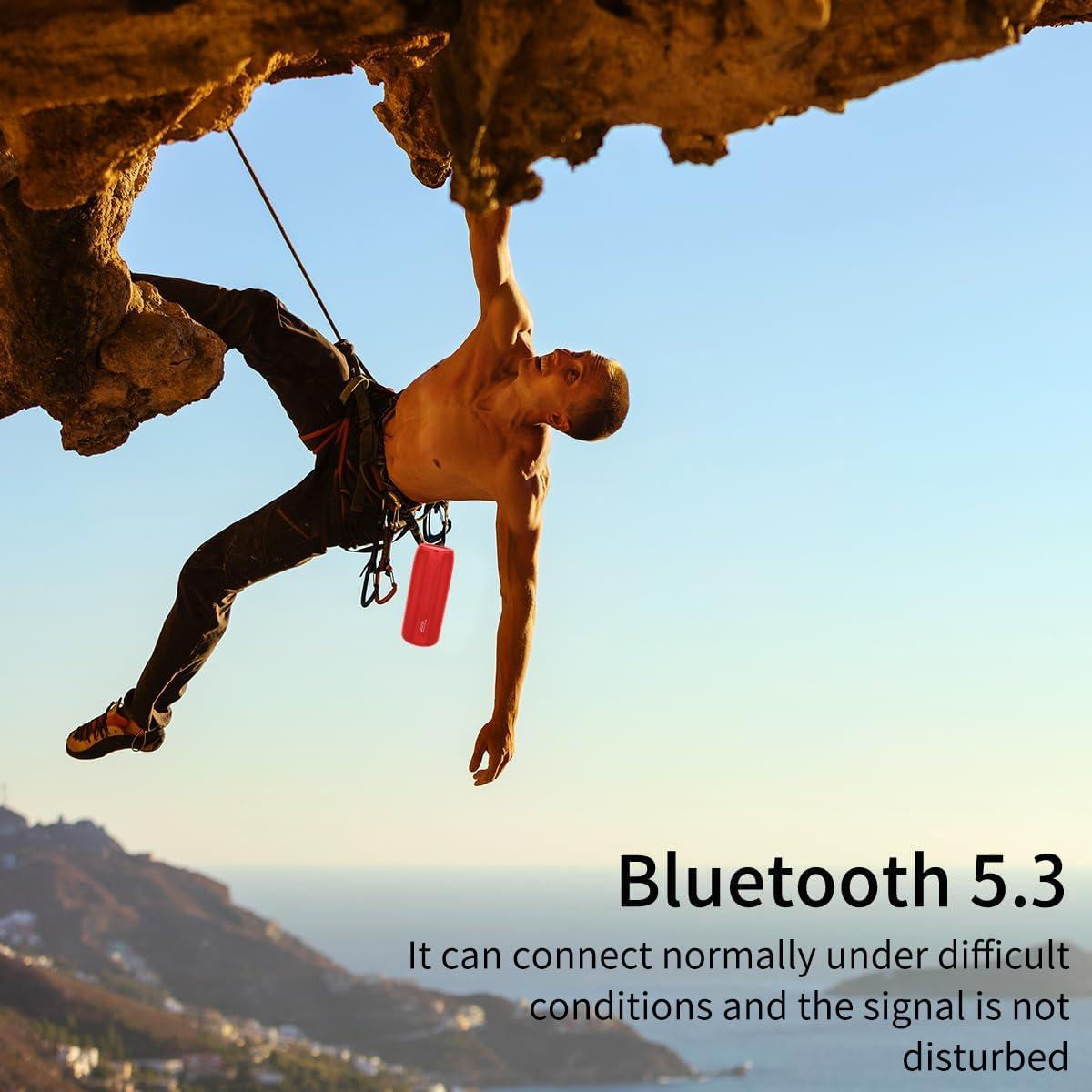 imageBluetooth Speaker IPX6 WaterproofMusibaby M88pro with Loud Stereo SoundPortable Wireless Speaker40H BatteryBluetooth 53Dual Pairing Shower Outdoor Speaker for Party Beach Gifts IdealRed