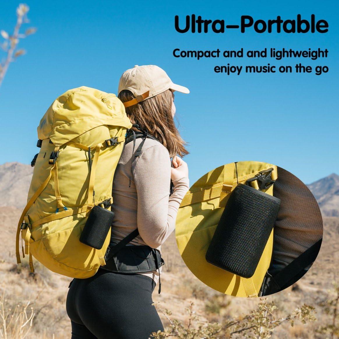 imageBluetooth Speaker MusiBaby Wireless Portable Speaker  Waterproof Outdoor Bluetooth 50 Dual Pairing Loud Stereo Deep Bass 24H Playtime  Gift Ideas for Home Party Travel BLKBlack