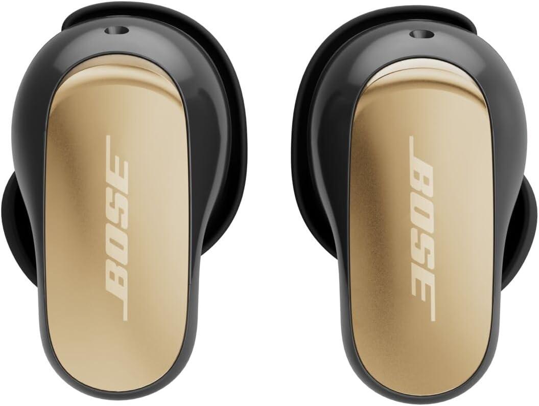 imageBose New QuietComfort Ultra Bluetooth Earbuds 2nd Gen Wireless Noise Cancelling Earbuds Up to 6 Hours Battery IPX4 Rating Immersive Audio Deep Bass BlackDesert Gold