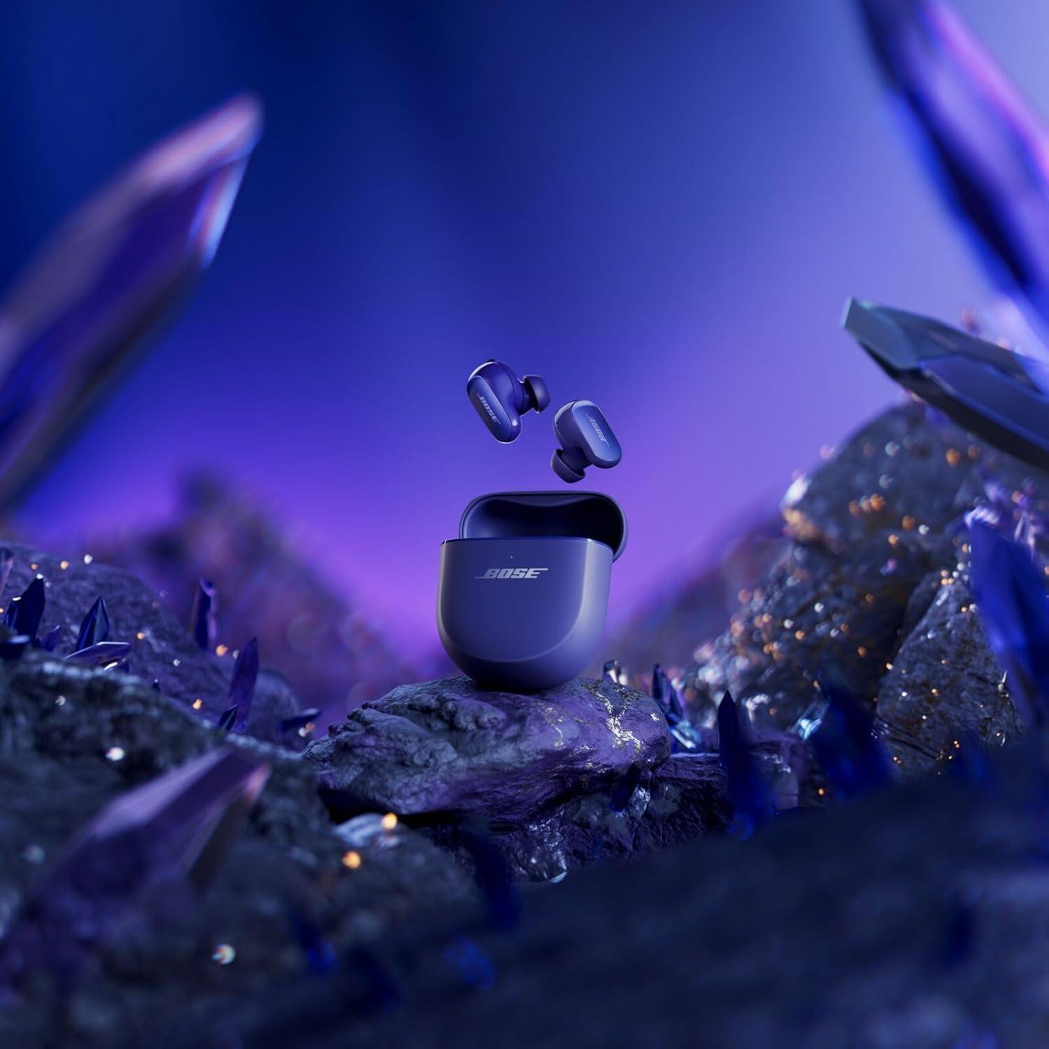 imageBose New QuietComfort Ultra Bluetooth Earbuds 2nd Gen Wireless Noise Cancelling Earbuds Up to 6 Hours Battery IPX4 Rating Immersive Audio Deep Bass BlackMidnight Violet