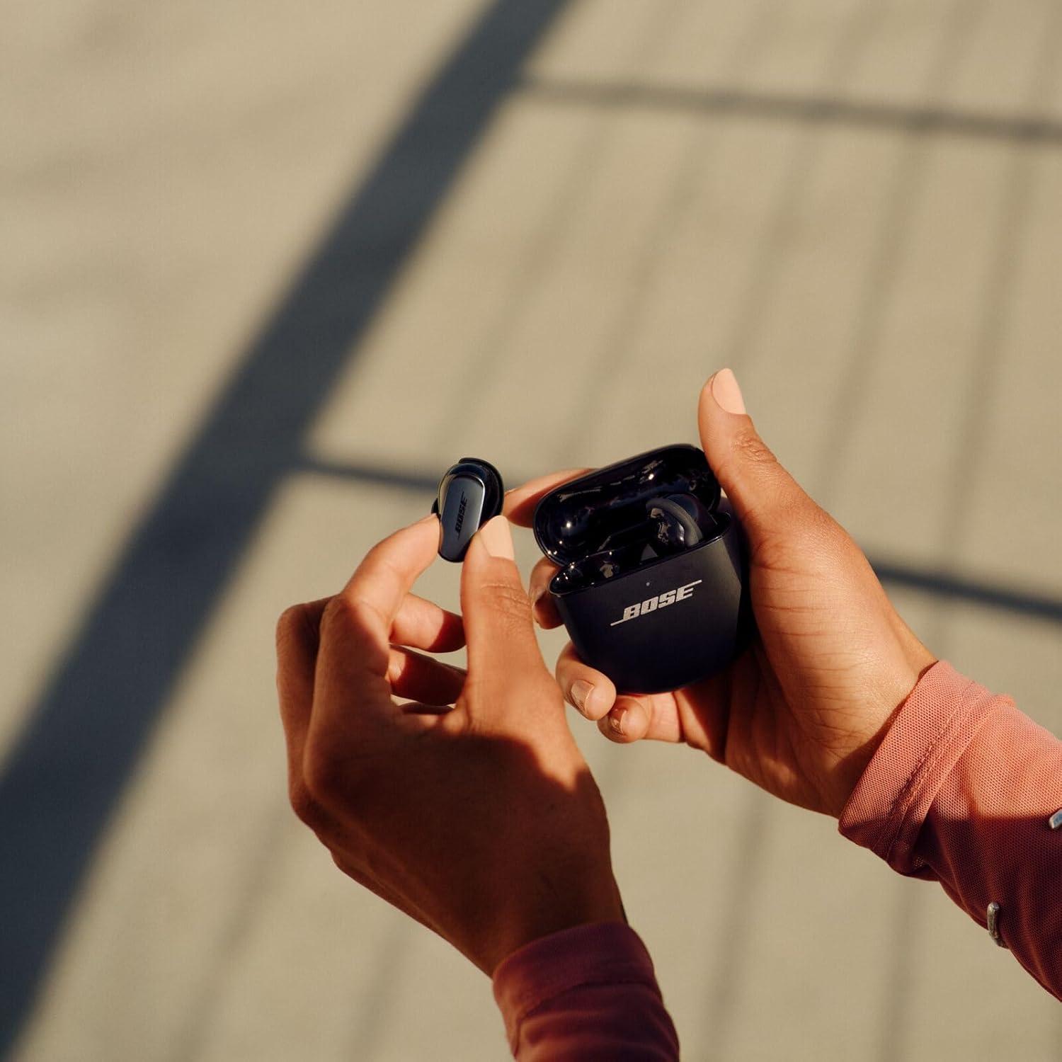 imageBose New QuietComfort Ultra Bluetooth Earbuds 2nd Gen Wireless Noise Cancelling Earbuds Up to 6 Hours Battery IPX4 Rating Immersive Audio Deep Bass BlackBlack