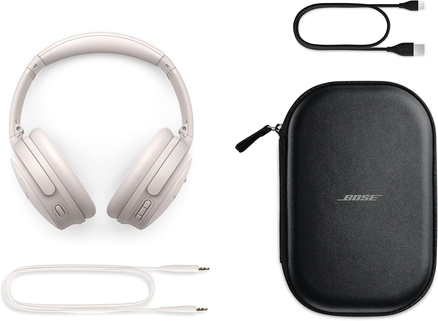 imageBose QuietComfort Bluetooth Headphones Wireless Headphones with Active Over Ear Noise Cancelling and Mic Deep Bass Up to 24 Hours of Playtime Blue Dusk  Limited Edition ColorWhite