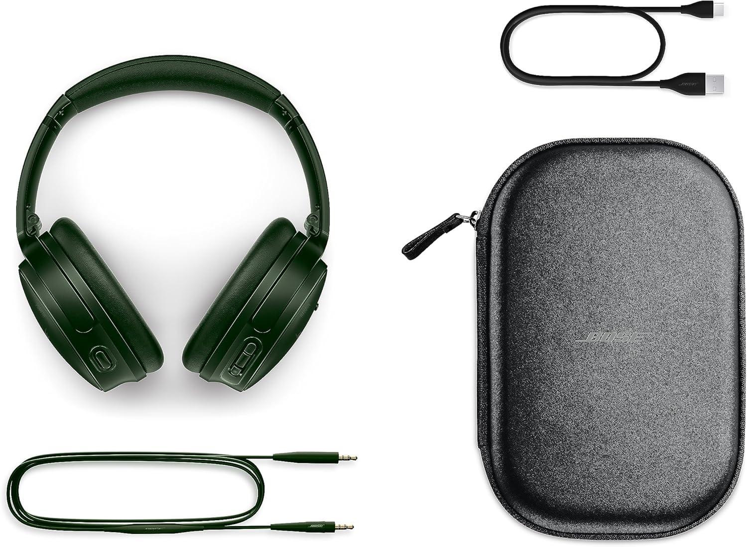 imageBose QuietComfort Bluetooth Headphones Wireless Headphones with Active Over Ear Noise Cancelling and Mic Deep Bass Up to 24 Hours of Playtime Blue Dusk  Limited Edition ColorCypress Green