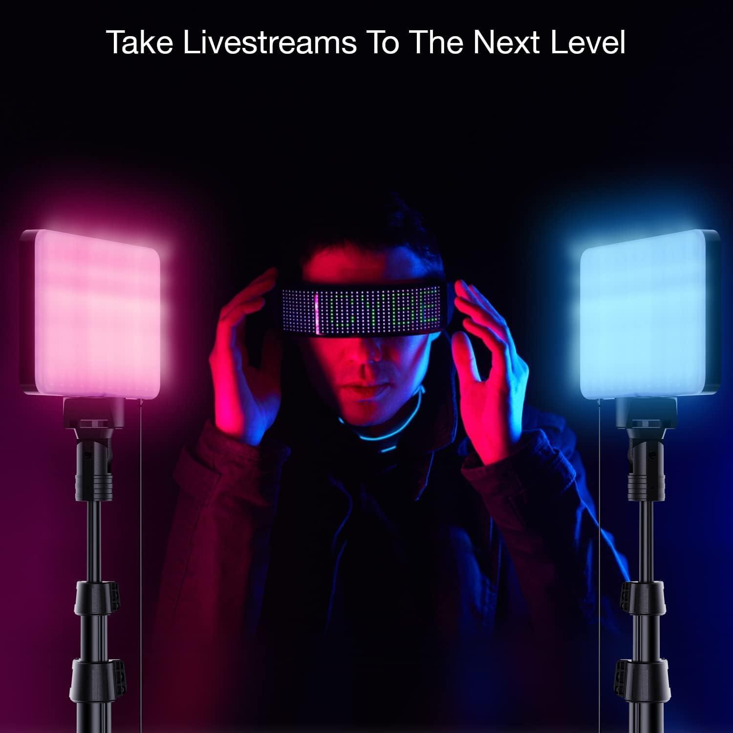 imageFugetek RGB LED Video Light with Flexible Desktop Tripod 77 RGB Beads Wired Controller USB Powered Portable 3200k6500k Streaming TIK Tok PhotographyRGB20