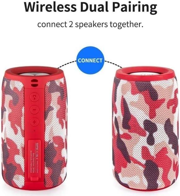 imageMusiBaby Bluetooth Speaker  Portable Waterproof Wireless Dual Pairing Bluetooth 50 Loud Stereo Booming Bass 1500 Mins Playtime for Home Party M68 BlackRed