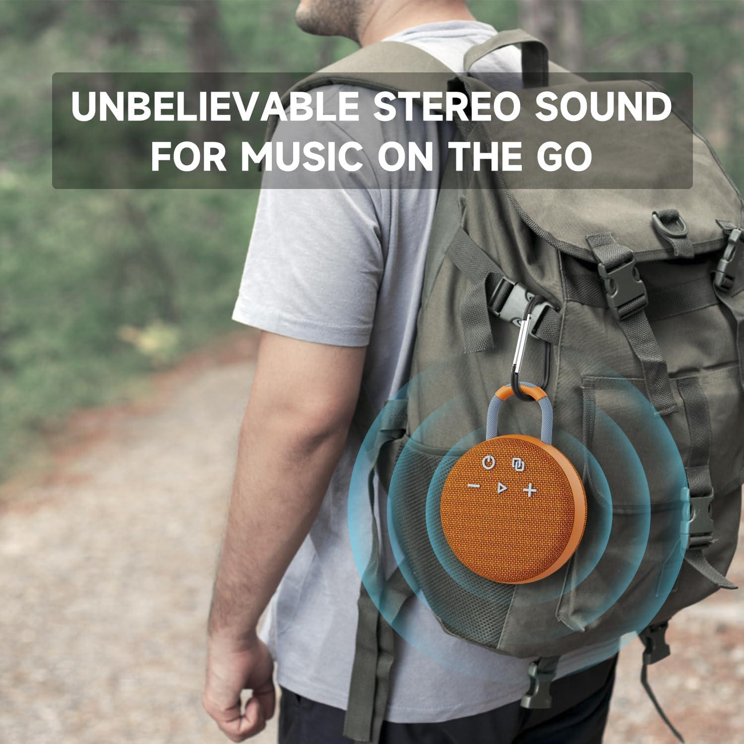 imageMusiBaby Mini Bluetooth Speaker  Bluetooth 53 with 6956C Chipset IPX7 Waterproof Rubberized Shell ClipOn Lanyard UltraPortable for Shower Pool Teens Backpack Gifts BlackYellow