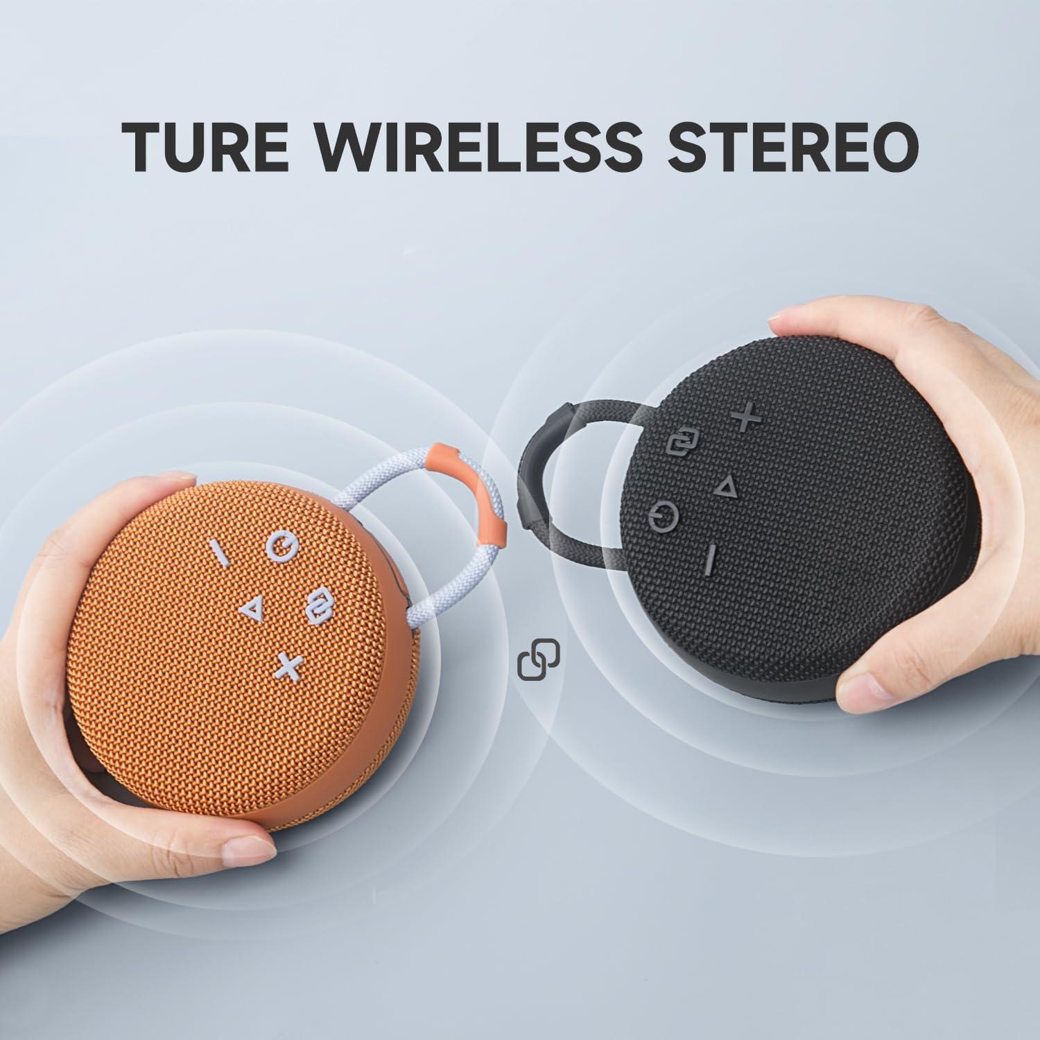 imageMusiBaby Mini Bluetooth Speaker  Bluetooth 53 with 6956C Chipset IPX7 Waterproof Rubberized Shell ClipOn Lanyard UltraPortable for Shower Pool Teens Backpack Gifts BlackYellow