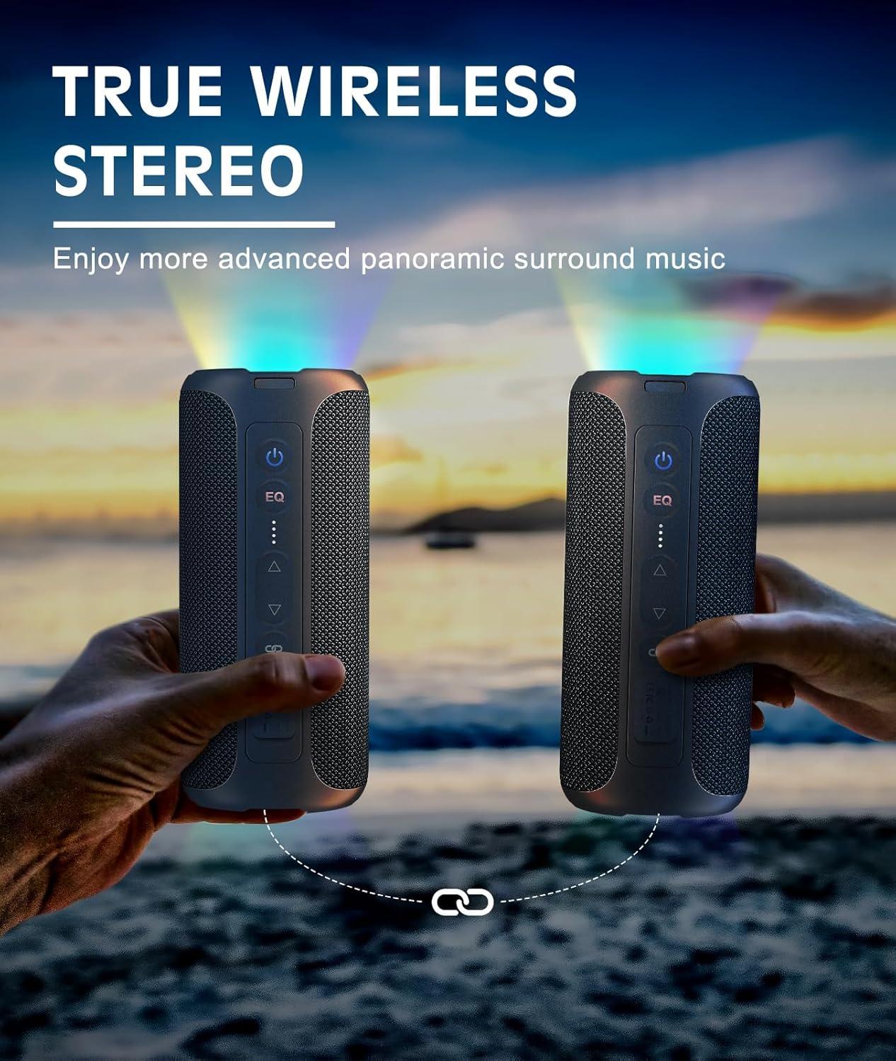 imageOrtizan Bluetooth Speaker IPX7 Waterproof Portable Speakers with HD Sound Deep Bass RGB Lights Notice X8 Pro Navy and X8 Pro Blue Cannot be paired via TWS Due to Different Bluetooth VersionsBlue