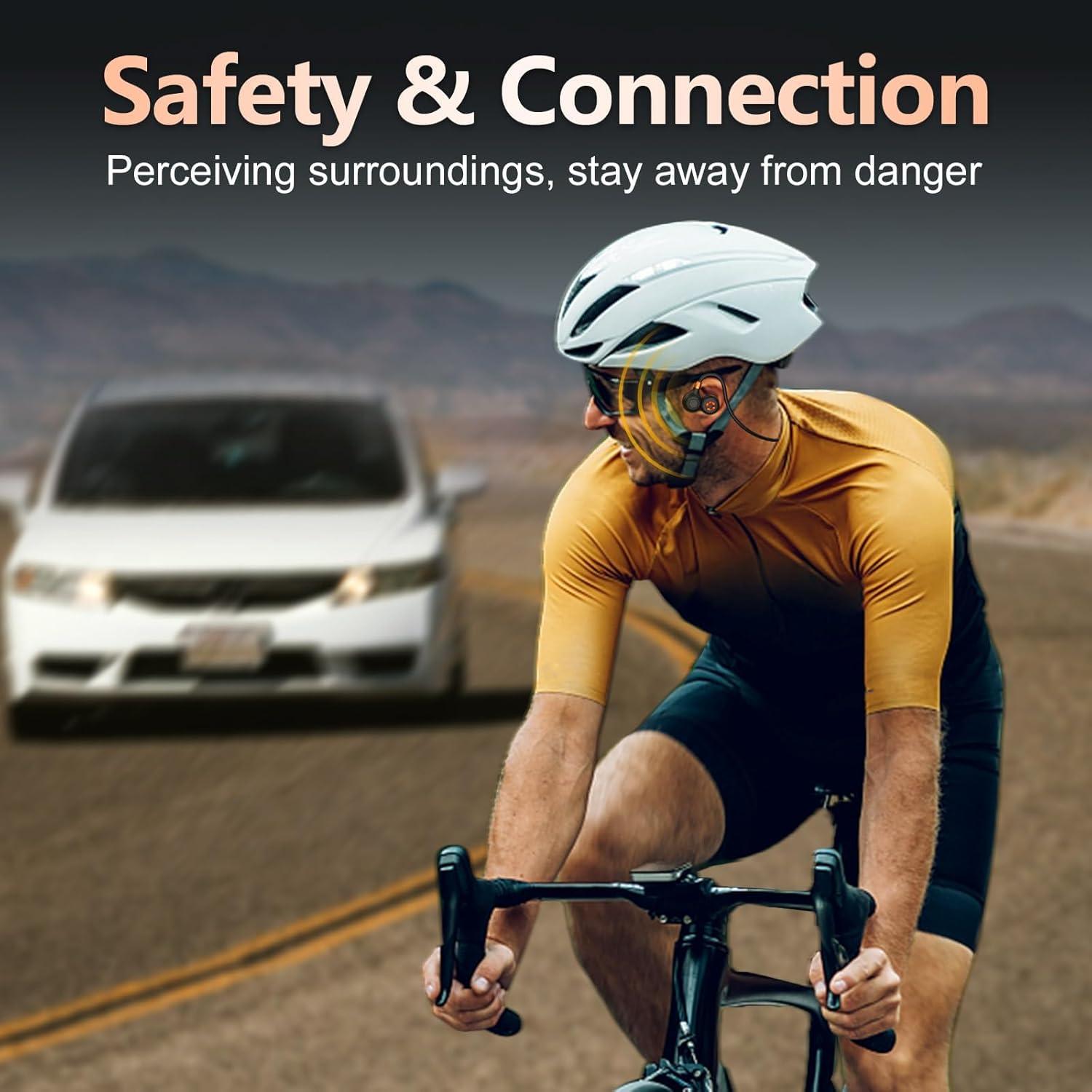 imageOrtizan Open Ear Headphones Bluetooth 53 Wireless Air Conduction Headphones Sport Earbuds Premium Sound IPX6 Waterproof Clear Call 19g Lightweight Earphones for Running Cycling Workouts BlackBlack