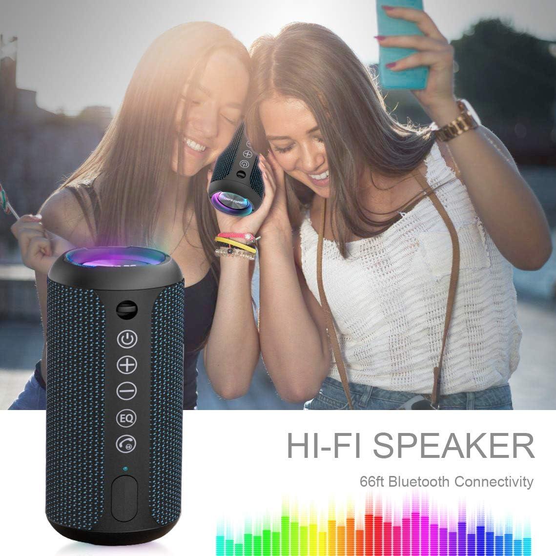 imageOrtizan Portable Bluetooth Speaker IPX7 Waterproof Wireless Speaker with 24W Loud Stereo Sound Outdoor Speakers with Bluetooth 50 30H Playtime66ft Bluetooth Range Dual Pairing for HomeNavy