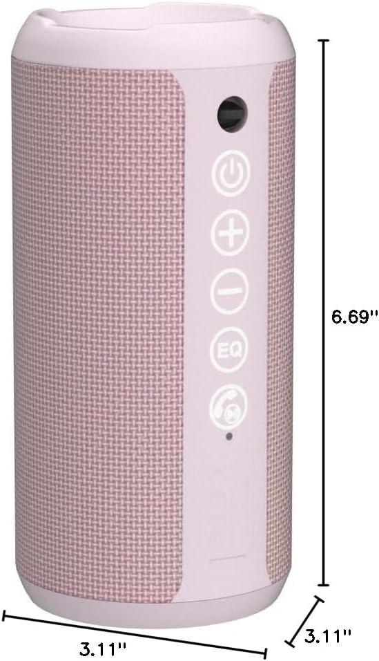 imageOrtizan Portable Bluetooth Speaker IPX7 Waterproof Wireless Speaker with 24W Loud Stereo Sound Outdoor Speakers with Bluetooth 50 30H Playtime66ft Bluetooth Range Dual Pairing for HomePink