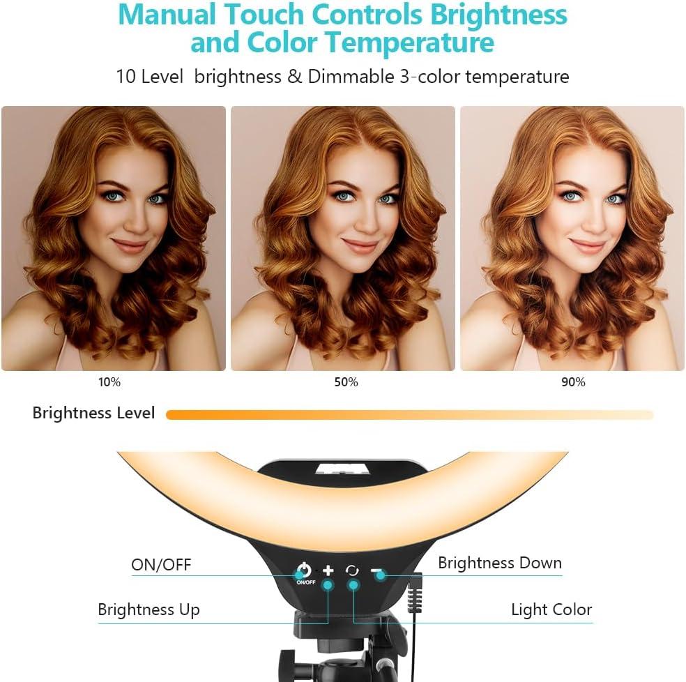 imageSensyne 10 Ring Light with 50 Extendable Tripod Stand LED Circle Lights with Phone Holder for Live StreamMakeupYouTube VideoTikTok Compatible with All PhonesNature