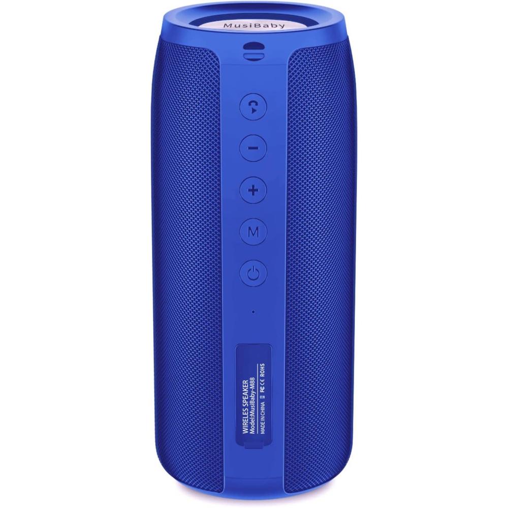 imageBluetooth Speaker IPX6 WaterproofMusibaby M88pro with Loud Stereo SoundPortable Wireless Speaker40H BatteryBluetooth 53Dual Pairing Shower Outdoor Speaker for Party Beach Gifts IdealBlue