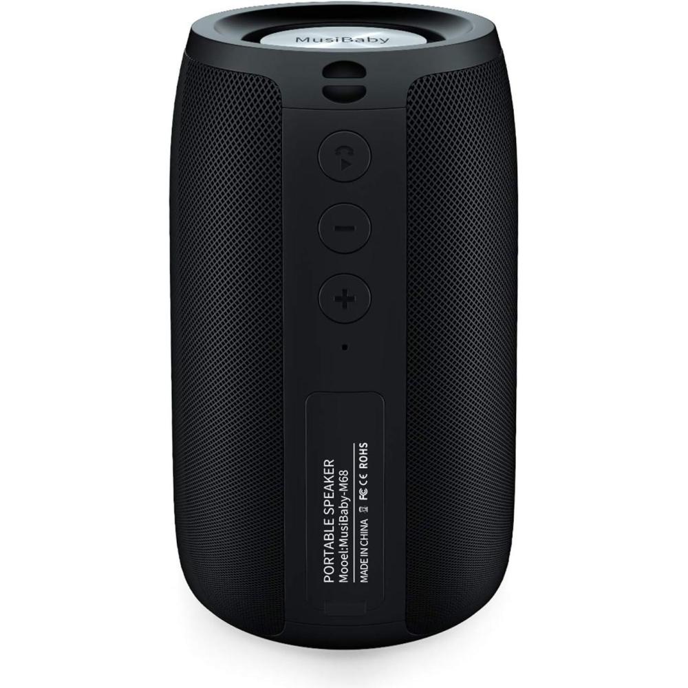 imageBluetooth Speaker MusiBaby Wireless Portable Speaker  Waterproof Outdoor Bluetooth 50 Dual Pairing Loud Stereo Deep Bass 24H Playtime  Gift Ideas for Home Party Travel BLKBlack