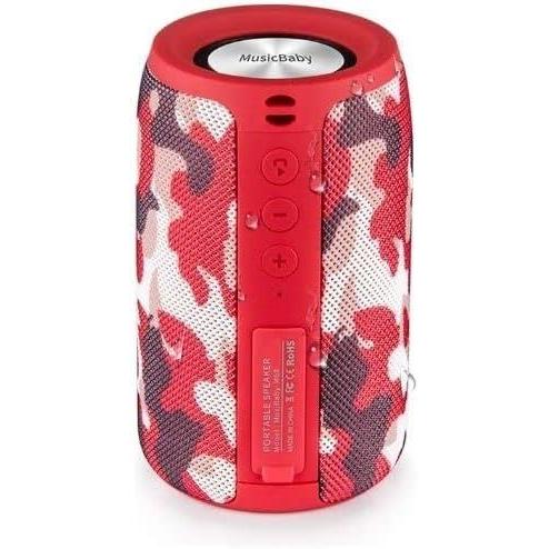 imageBluetooth Speaker MusiBaby Wireless Portable Speaker  Waterproof Outdoor Bluetooth 50 Dual Pairing Loud Stereo Deep Bass 24H Playtime  Gift Ideas for Home Party Travel BLKCamo Red