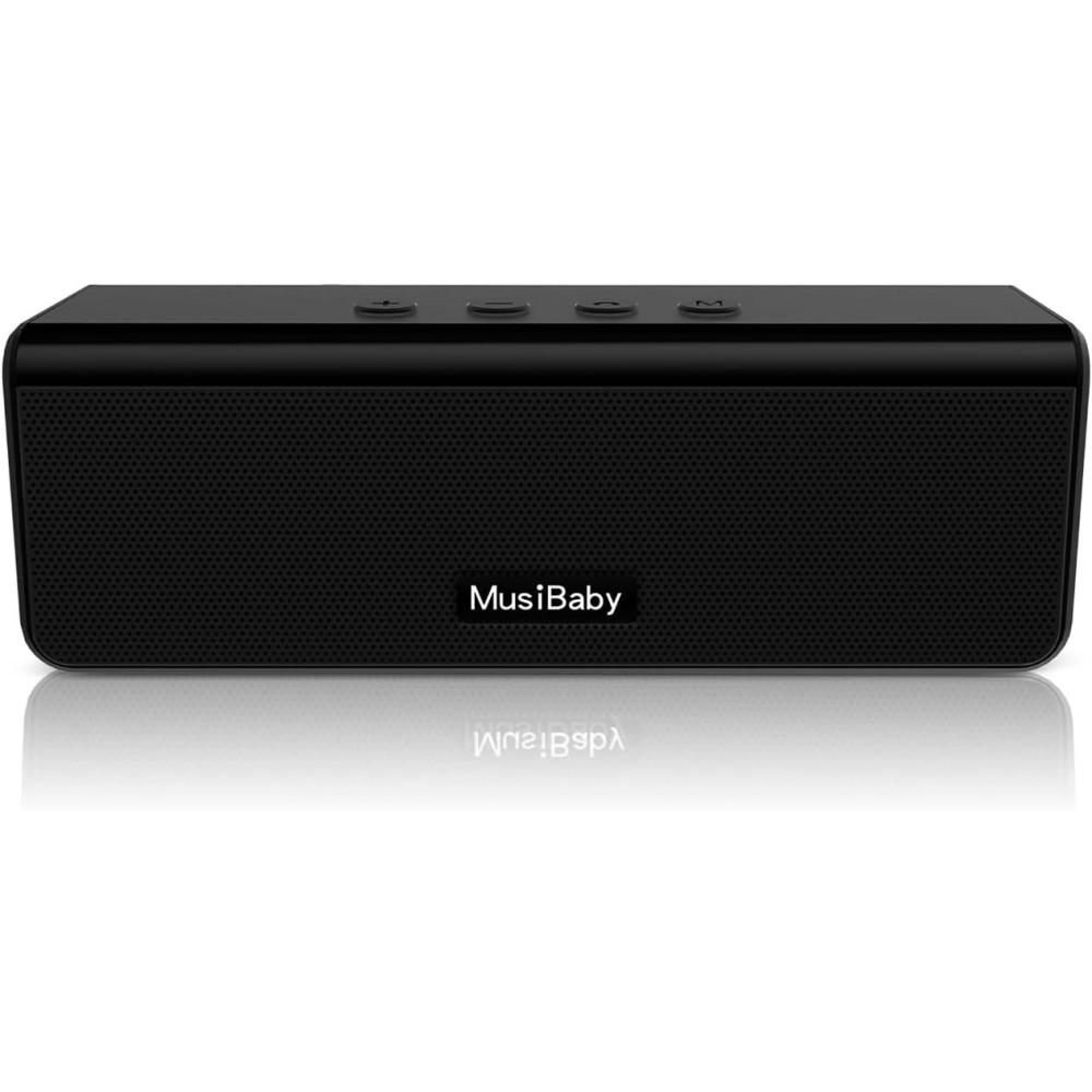 imageBluetooth SpeakerMusiBaby M71 SpeakerIPX5 Waterproof Portable Speakers with Stereo SoundDual Pairing 24HRs Playtime for IndoorOutdoorBlack