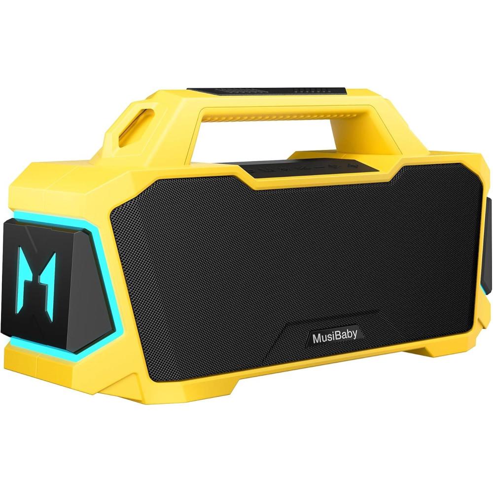imageBluetooth SpeakerMusibaby M1 Portable Bluetooth SpeakersLoud Stereo Sound with SubwooferDeep BassIPX6 WaterproofWireless Speaker with BT53Dual Pairing24H Playtime for OutdoorBeachBlkYellow