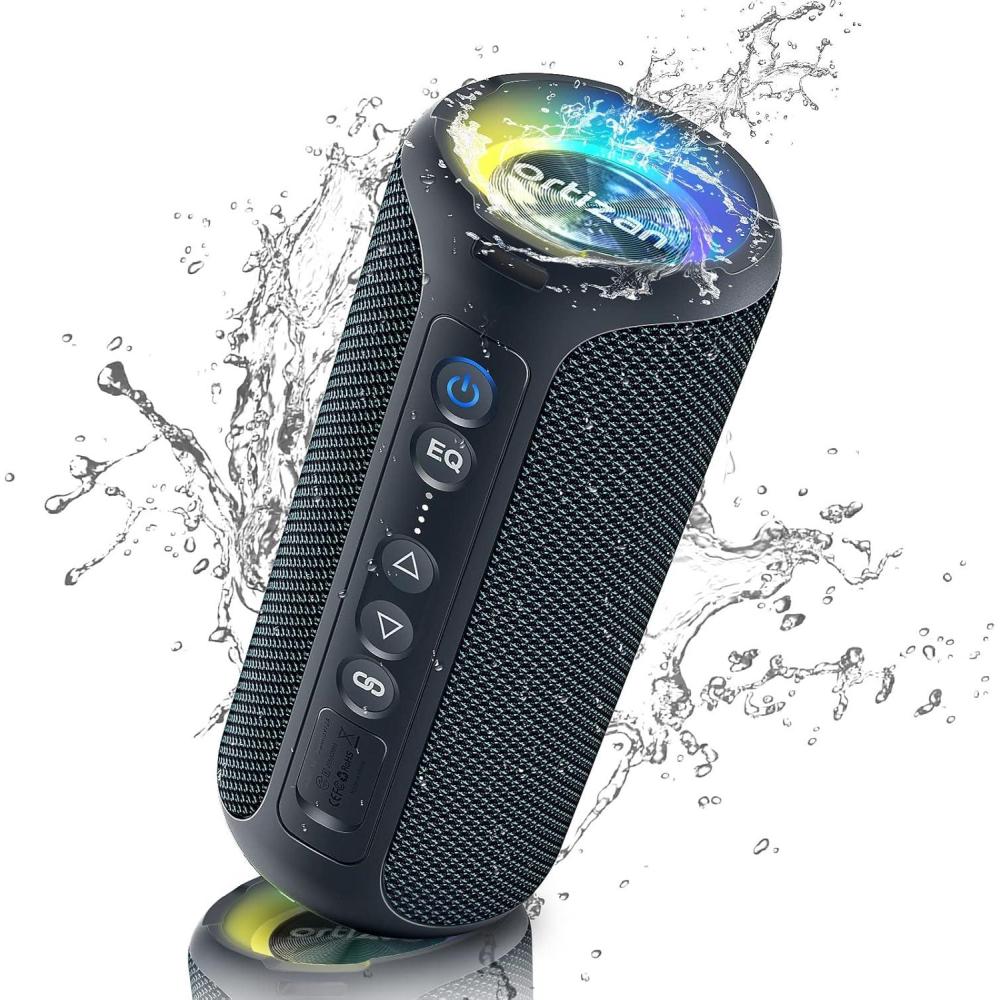 imageOrtizan Bluetooth Speaker IPX7 Waterproof Portable Speakers with HD Sound Deep Bass RGB Lights Notice X8 Pro Navy and X8 Pro Blue Cannot be paired via TWS Due to Different Bluetooth VersionsNavy