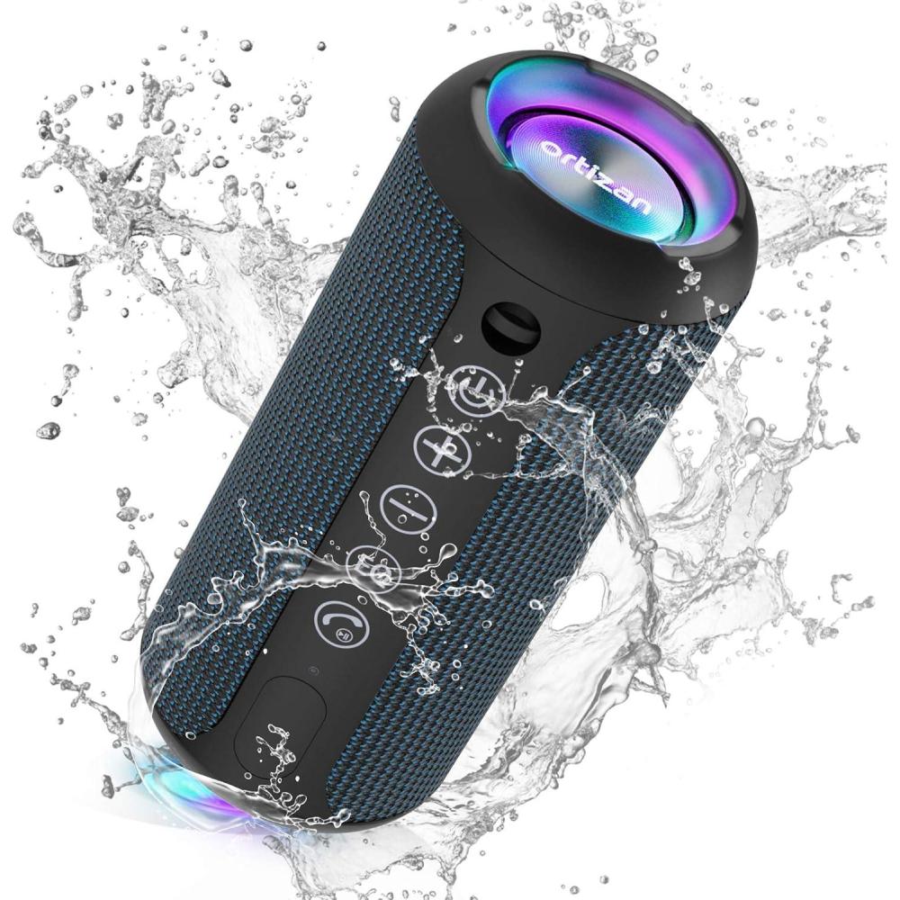 imageOrtizan Portable Bluetooth Speaker IPX7 Waterproof Wireless Speaker with 24W Loud Stereo Sound Outdoor Speakers with Bluetooth 50 30H Playtime66ft Bluetooth Range Dual Pairing for HomeNavy