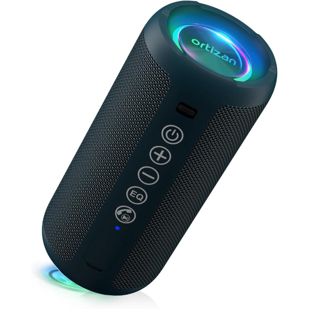 imageOrtizan Portable Bluetooth Speaker IPX7 Waterproof Wireless Speaker with 24W Loud Stereo Sound Outdoor Speakers with Bluetooth 50 30H Playtime66ft Bluetooth Range Dual Pairing for HomeMidnight Blue