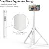 ATUMTEK 51″ Selfie Stick Tripod, All in One Extendable Phone Tripod Stand with Bluetooth Remote 360° Rotation for iPhone and Android Phone Selfies, Video Recording, Vlogging, Live Streaming, White(White)