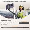 ATUMTEK 55″ Selfie Stick Tripod, All-in-one Extendable Aluminum Travel Tripod with Rechargeable Bluetooth Remote, Phone Selfie Stick 360° Rotatable for iPhone 16 Pro Max/15/14/13 Smartphones, White(Black)
