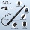 ATUMTEK 60″ Invisible Selfie Stick, 1/4″ Extendable Monopod Pole, Solid and Compact Design for Insta360, for GoPro, DJI, Action Cameras (Buckle Mount for GoPro & DJI and Wrist Strap Included)(130cm)