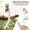 ATUMTEK 62″ Selfie Stick Tripod, Extendable Aluminum Tripod with Rechargeable Bluetooth Remote, Compatible with iPhone and Android Smartphones, Perfect for Travel, Vlog, Video and Photo, White(White)