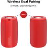 Bluetooth Speaker, MusiBaby Wireless Portable Speaker – Waterproof, Outdoor, Bluetooth 5.0, Dual Pairing, Loud Stereo, Deep Bass, 24H Playtime – Gift Ideas for Home, Party, Travel (BLK)(Pure Red)