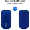 Bluetooth Speaker, MusiBaby Wireless Portable Speaker – Waterproof, Outdoor, Bluetooth 5.0, Dual Pairing, Loud Stereo, Deep Bass, 24H Playtime – Gift Ideas for Home, Party, Travel (BLK)(Blue)
