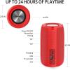 Bluetooth Speaker, MusiBaby Wireless Portable Speaker – Waterproof, Outdoor, Bluetooth 5.0, Dual Pairing, Loud Stereo, Deep Bass, 24H Playtime – Gift Ideas for Home, Party, Travel (BLK)(Pure Red)