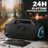 Bluetooth Speaker,Musibaby M1 Portable Bluetooth Speakers:Loud Stereo Sound with Subwoofer,Deep Bass,IPX6 Waterproof,Wireless Speaker with BT5.3,Dual Pairing,24H+ Playtime for Outdoor,Beach(Blk)(Black)