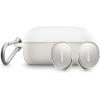 Bose QuietComfort Earbuds Silicone Case Cover, Protective Silicone Exterior, with Aluminum Carabiner for Convenient Carrying, White Smoke(White Smoke)