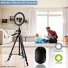 Fugetek 12″ Selfie Ring Light with 54″ Extendable Aluminum Tripod, Wireless Bluetooth Remote, Phone Holder, for Live Stream Video, Photos, Make Up, 3 Color Modes, USB Powered