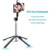 Fugetek 40” Quadrapod Lighted Selfie Stick Stand, Lightweight 7oz, Wireless Bluetooth Remote, Patented Ultra Stable 4 Legs, 3 Onboard Light Modes, Compatible with iPhone & Android (Black)(Black)