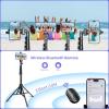 Fugetek 67″ Professional Cell Phone Tripod, Portable All in One, Bluetooth Remote, Phone Holder, Compatible with iPhone & Android Devices, Non Skid Feet, Black(62 INCH)