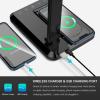 Fugetek LED Desk Office Lamp with Wireless Charger & USB Charging Port, Touch Control, 5 Lighting Modes, 30/60 Min Auto Timer, Eye-Caring, Dimmer, Black