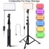 Fugetek RGB LED Video Light with Flexible Desktop Tripod, 77 RGB Beads, Wired Controller, USB Powered, Portable, 3200k-6500k, Streaming, TIK Tok, Photography(RGB2.0)