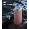 Ortizan Bluetooth Speaker, IPX7 Waterproof, Portable Speakers with HD Sound, Deep Bass, RGB Lights (Notice: X8 Pro Navy and X8 Pro Blue Cannot be paired via TWS Due to Different Bluetooth Versions)(Pink)
