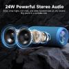 Ortizan Portable Bluetooth Speaker, IPX7 Waterproof Wireless Speaker with 24W Loud Stereo Sound, Outdoor Speakers with Bluetooth 5.0, 30H Playtime,66ft Bluetooth Range, Dual Pairing for Home(Blue)