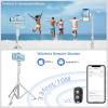 SENSYNE 62″ Phone Tripod & Selfie Stick, Extendable Cell Phone Tripod Stand with Wireless Remote and Phone Holder, Compatible with iPhone Android Phone, Camera(Silver)