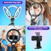 Sensyne 10” Ring Light with 50” Extendable Tripod Stand, LED Circle Lights with Phone Holder for Live Stream/Makeup/YouTube Video/TikTok, Compatible with All Phones(RGB)