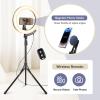 Sensyne 12-inch Ring Light with 67-inch Selfie Stick, Tripod and Phone Holder, Selfie Remote Control Circle Light for Live Stream/Video Recording/TikTok, Compatible with All Phones and Cameras(12.5”)