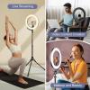 Sensyne 12-inch Ring Light with 67-inch Selfie Stick, Tripod and Phone Holder, Selfie Remote Control Circle Light for Live Stream/Video Recording/TikTok, Compatible with All Phones and Cameras(12.5”)