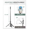 Sensyne 60″ Phone Tripod – Selfie Stick, Lightweight All in One Phone Tripod Integrated with Wireless Remote Compatible with All Cell Phones for Selfie/Video Recording/Photo/Live Stream/Vlog（Black）(63in)