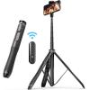 ATUMTEK 51″ Selfie Stick Tripod, All in One Extendable Phone Tripod Stand with Bluetooth Remote 360° Rotation for iPhone and Android Phone Selfies, Video Recording, Vlogging, Live Streaming, White(Black)