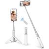 ATUMTEK Selfie Stick Tripod, 3-in-1 Extendable Aluminum Phone Tripod with Detachable Bluetooth Remote, Compatible with iPhone 17/16/15/14/13/12/11/11 Pro/XS Max/XR and Samsung Smartphones, Blue(White)