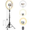 Fugetek 12″ Selfie Ring Light with 68″ Aluminum Tripod Stand, Bluetooth Remote, Extendable, for Video, Photos, Make Up, 3 Color Mode Controller, USB Powered, Apple & Android Compatible