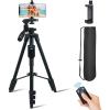 Fugetek 54″ Phone Tripod, Universal Cell Phone Mount, Bluetooth Remote, Lightweight Aluminum, Extendable, 360 Rotation, for Photos & Video, Compatible with iPhone & Android, with Carry Bag